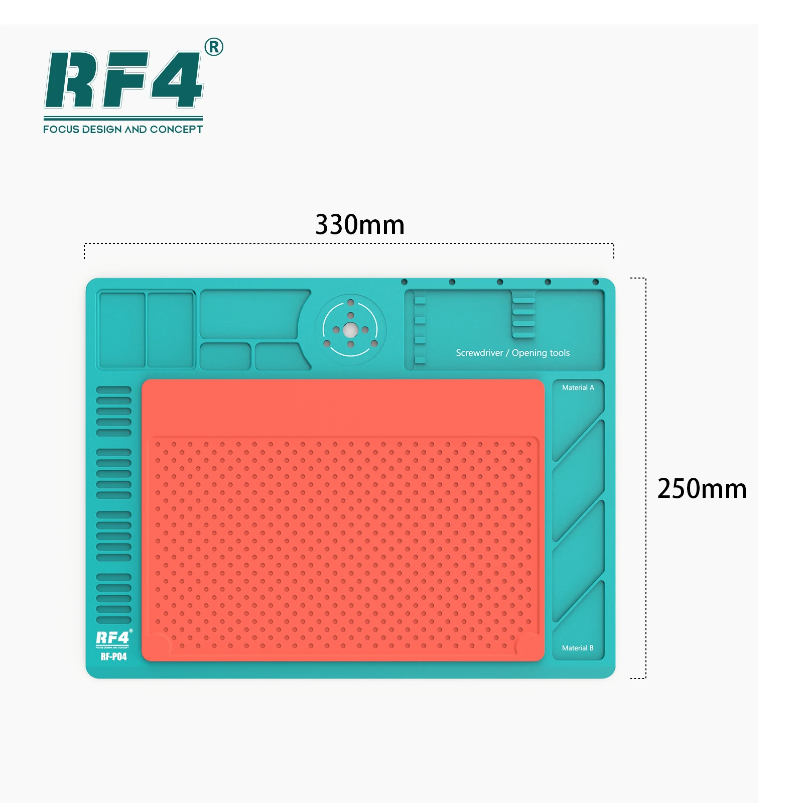 RF4 RF-PO4 Binocular/Trinocular Microscope Large Non-slip Base Silicone Heat Resistant Repair Pad Mobile Phone Platform