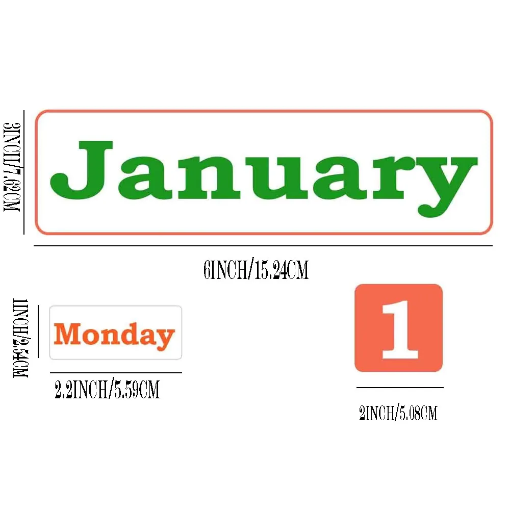 Calendar 1-31 Number Magnets Labels for Whiteboard Refrigerator 50 Pcs Colorful Magnetic Stickers Days of The Week and 12 Months