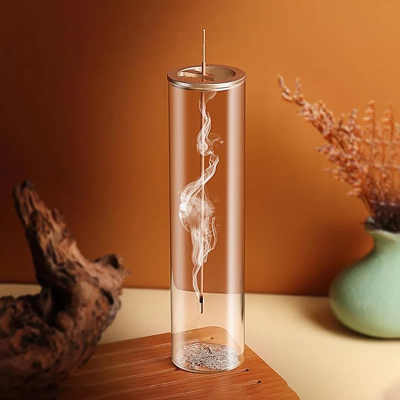 Modern Glass Incense Burner Anti Ash Flying Incense Holder Ash Catcher Home Yoga Meditation Decor