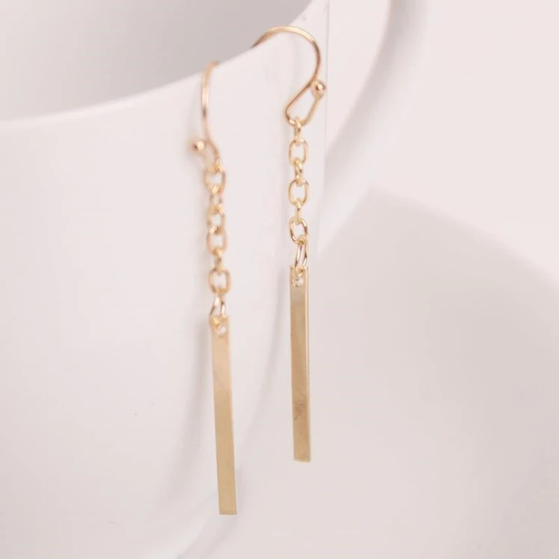 New Fashion Earrings Long Straight Chain Ear Hook Earrings Jewelry Wholesale Trade Punk For Women girl\' Gift