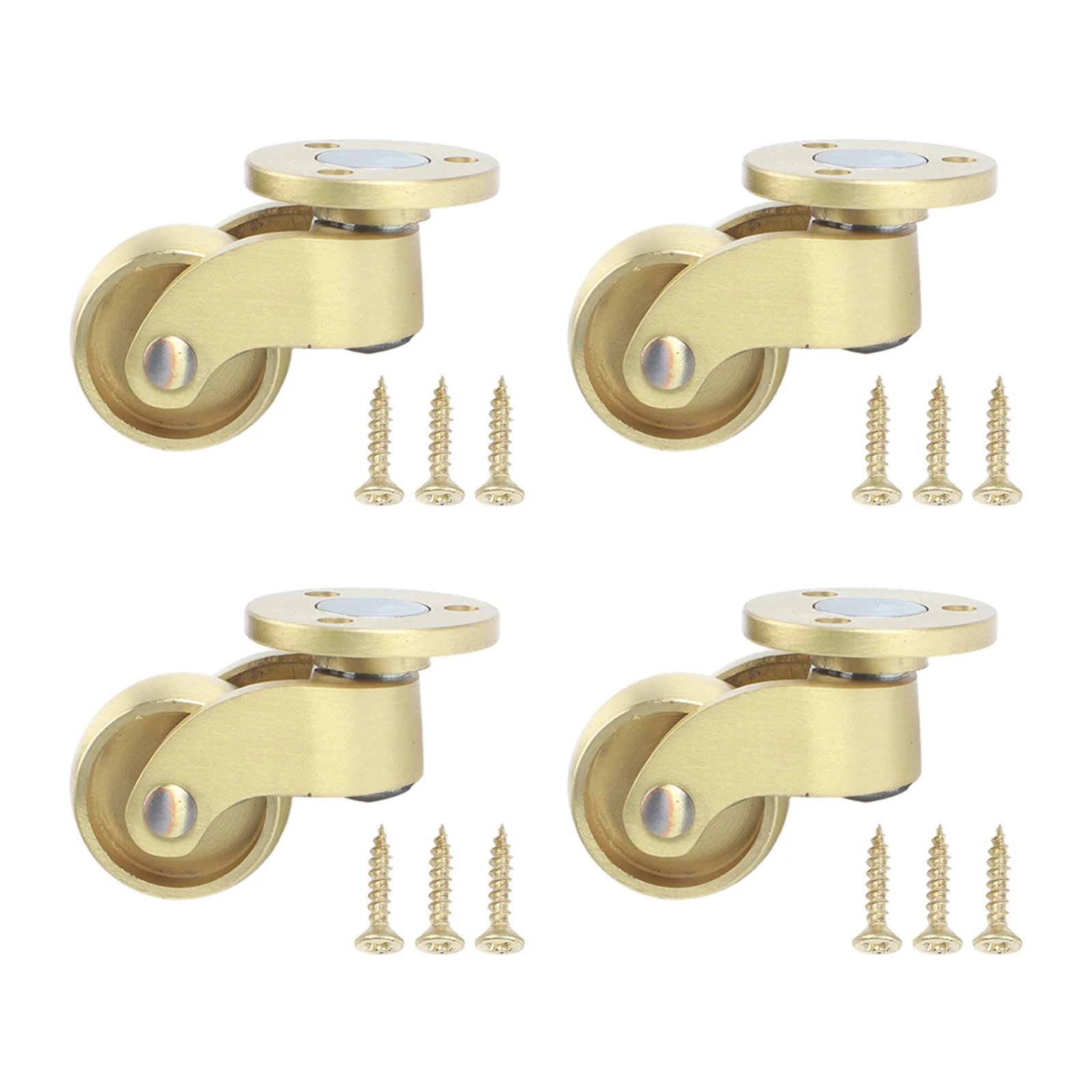 Brass Wheels 360 Rotating Casters Easy Installation Elegant Design 360 Degree Rotating Wheels Castors For Home Use