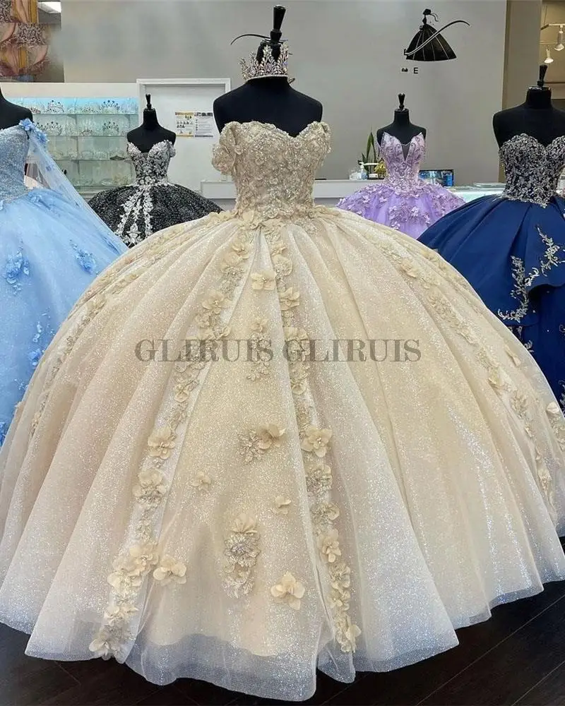 

Quinceanera Dresses Beads Sweet 16 Dress Pageant Gowns Vestido De 15 Anos XV Lace-Up Back Prom Party Custom