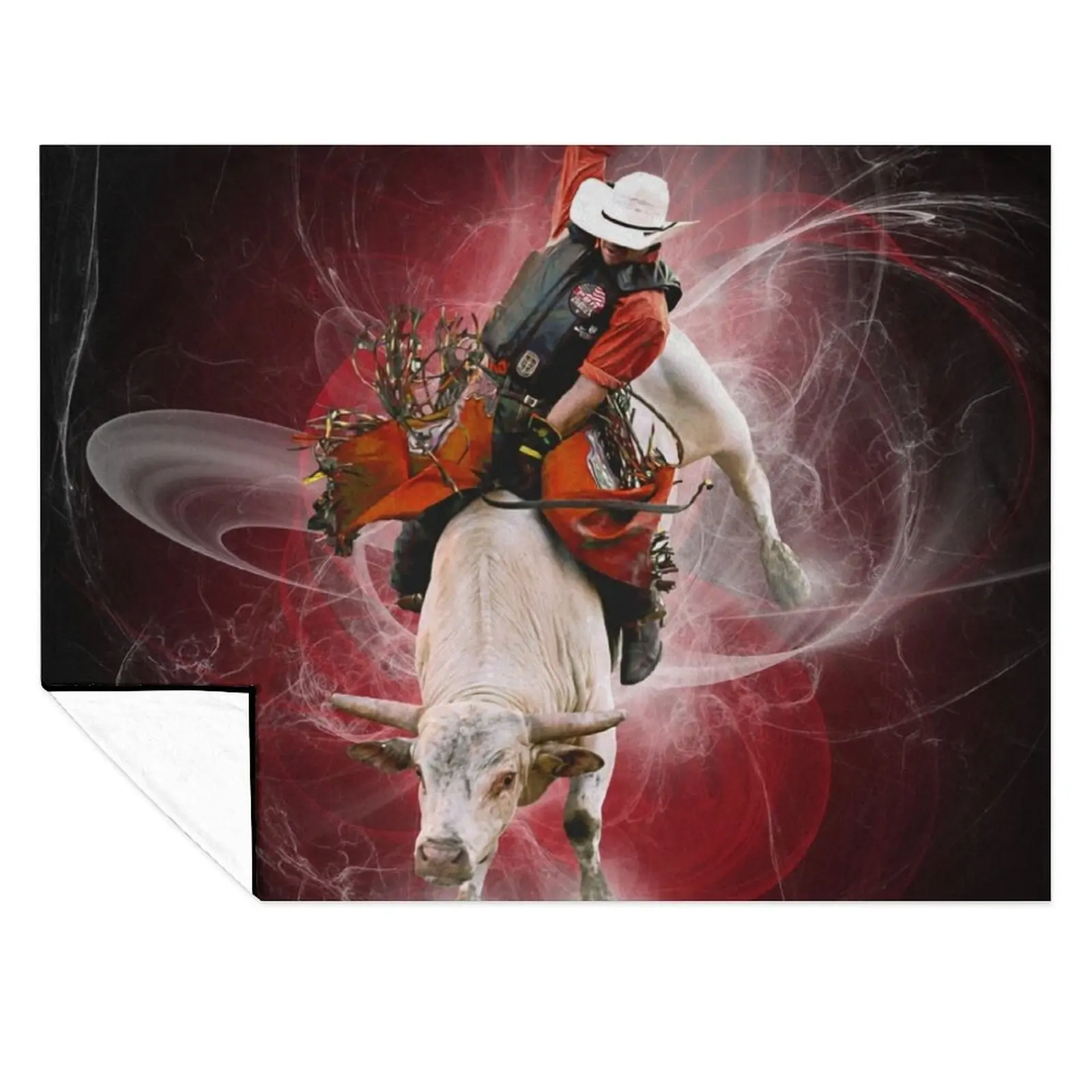 

Bull Rider in Red Throw Blanket for sofa Personalized Gift Thermal Polar Blankets