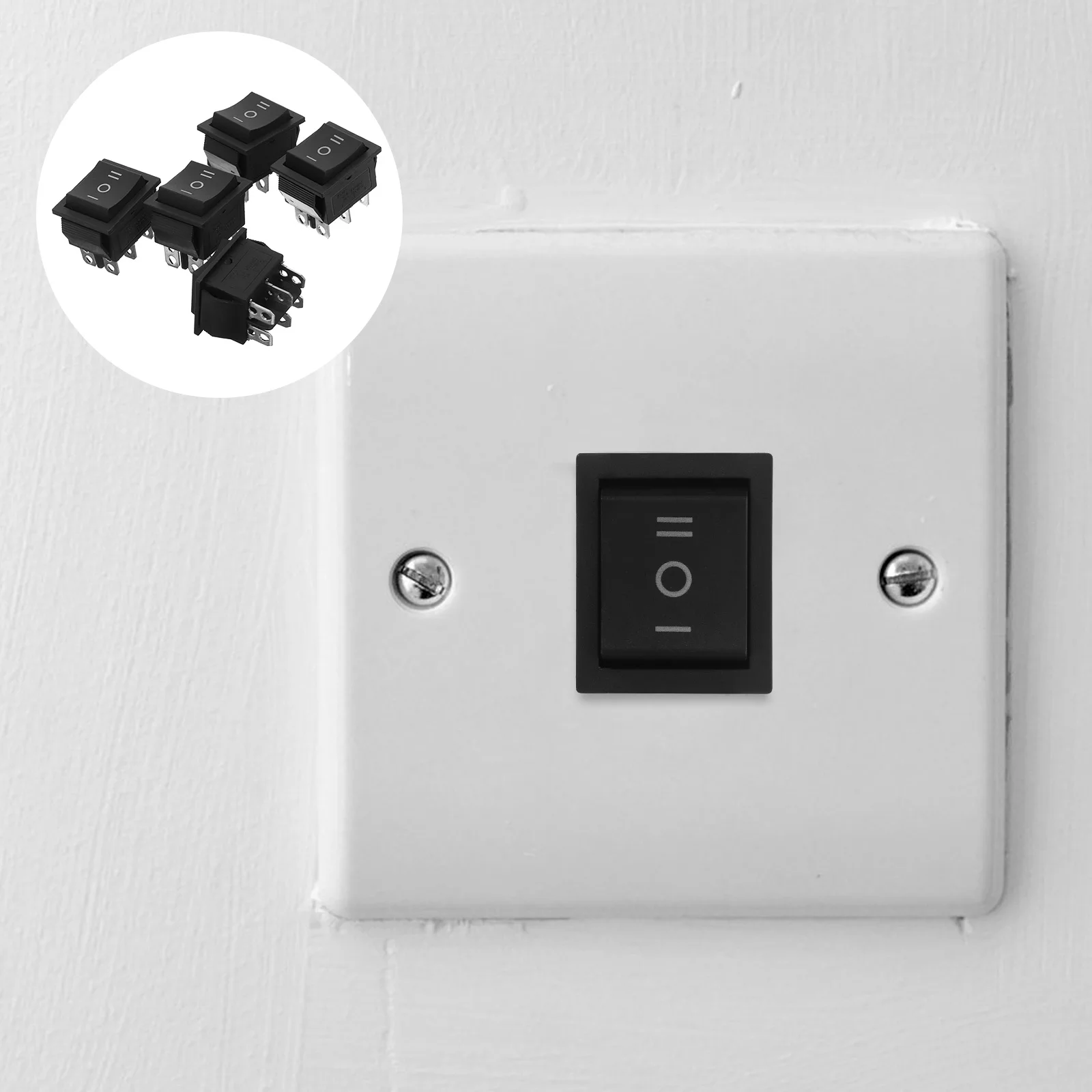5 قطعة تبديل 16A250V الثقيلة على سيارة تبديل مفاتيح قبالة الروك التبديل لسيارة قارب البلاستيك اللون الأحمر