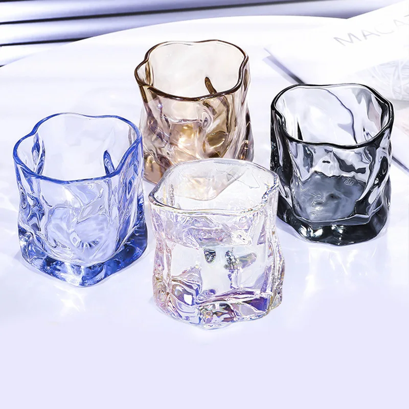 High-looking twisted cup glass ins style whiskey cup special-shaped twisted cup souvenir internet celebrity