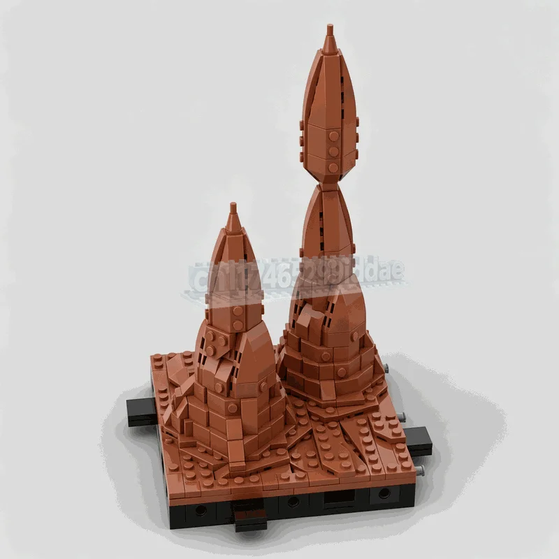 NEW 493Pcs Desert Rock Spire Modular Landscape Building Blocks Fantasy Terrain Map Model DIY Assembly Creative Display Gifts Toy