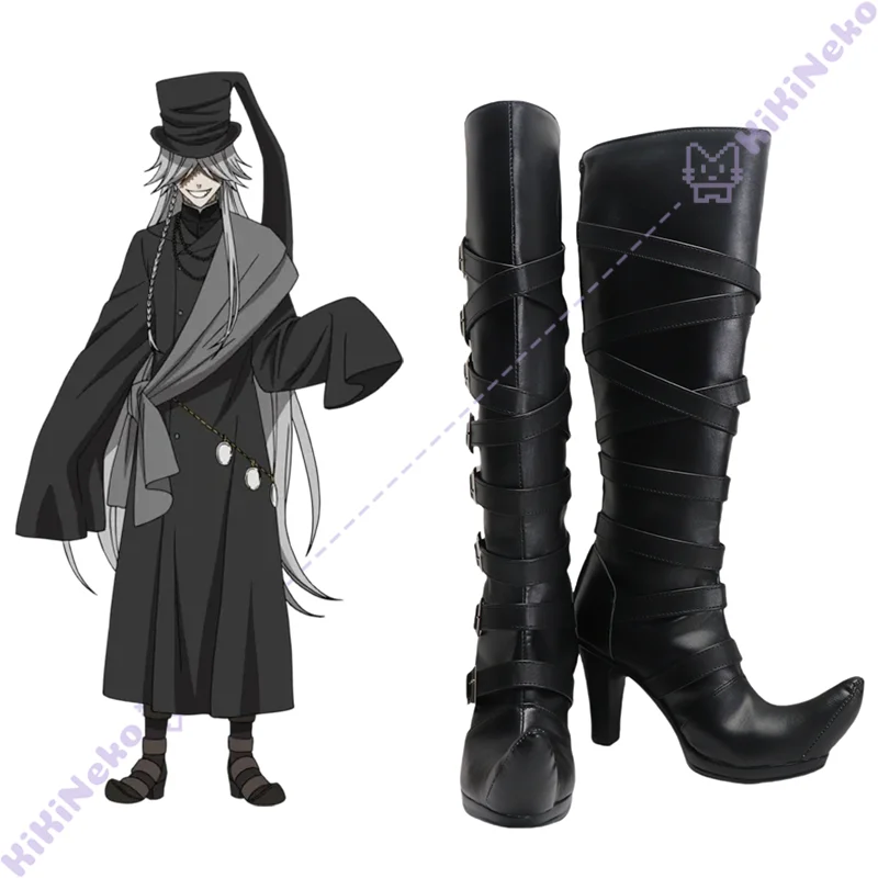 Anime Grim Reaper Undertaker Cosplay Shoes Boots Undertaker Andāteikā Cosplay Shoes For Hallowmas Party Adult Women Men