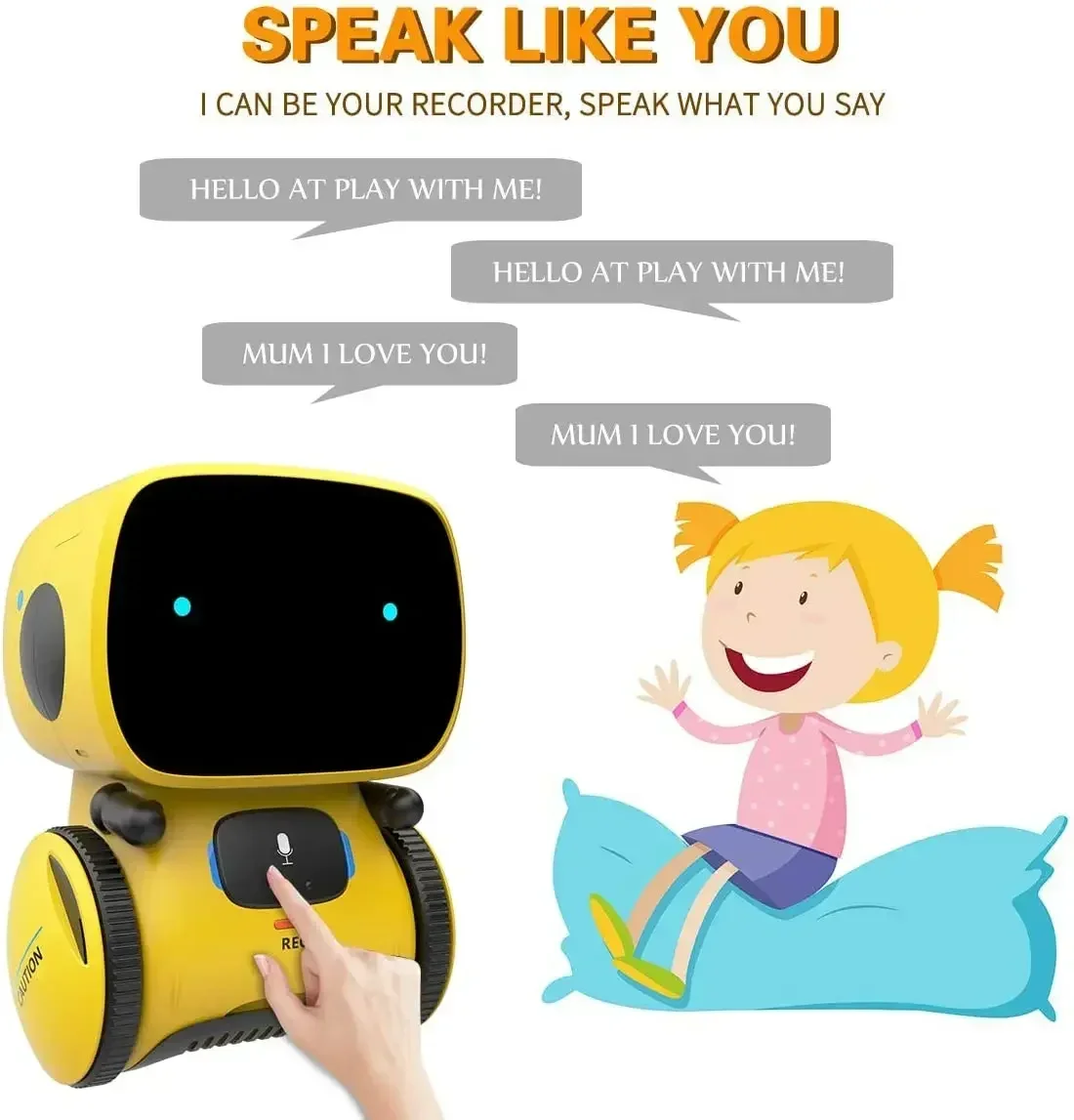 Robots inteligentes con Control táctil para niños, juguete interactivo con versión en 3 idiomas, ideal para regalo