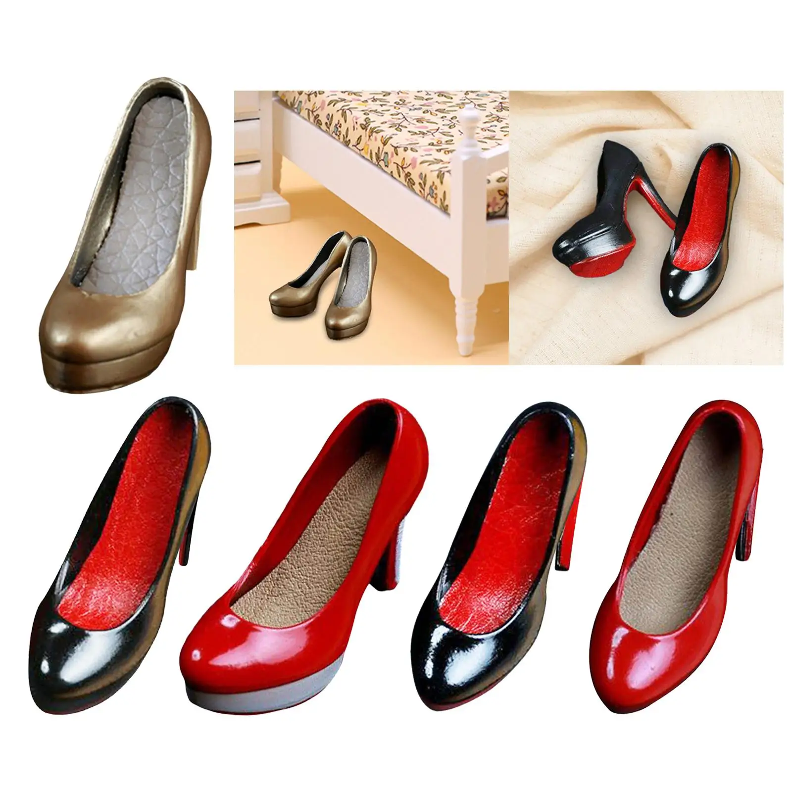 1/6 Scale Figure Pointed Toe Pumps Shoes Casual Simulated Heeled for 12'' inch