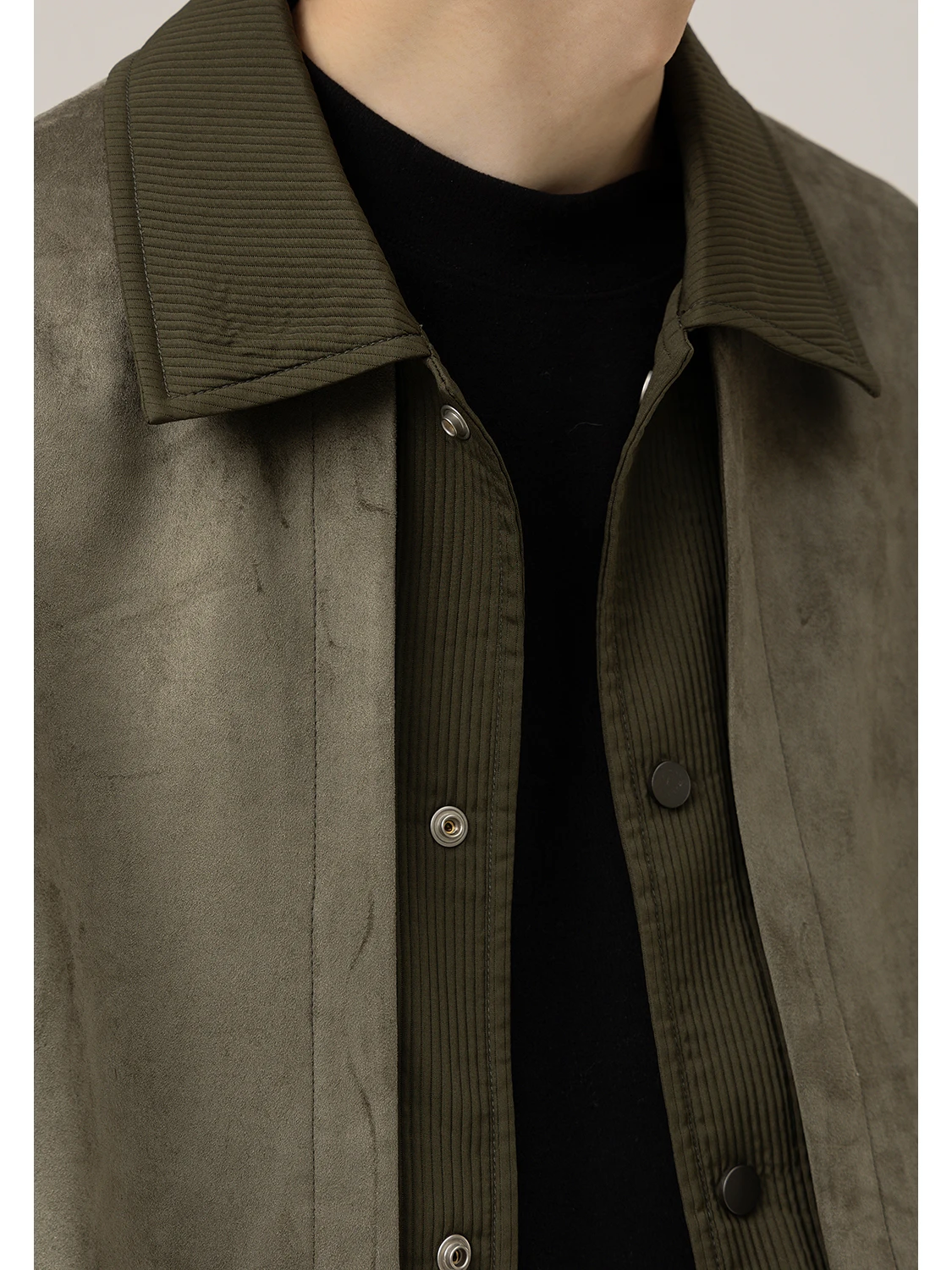 Casual Men's Jacket Fake Two-Piece Design Color Block Collar Flip Casual Fashion Outerwear Polyester Fiber Spring Autumn