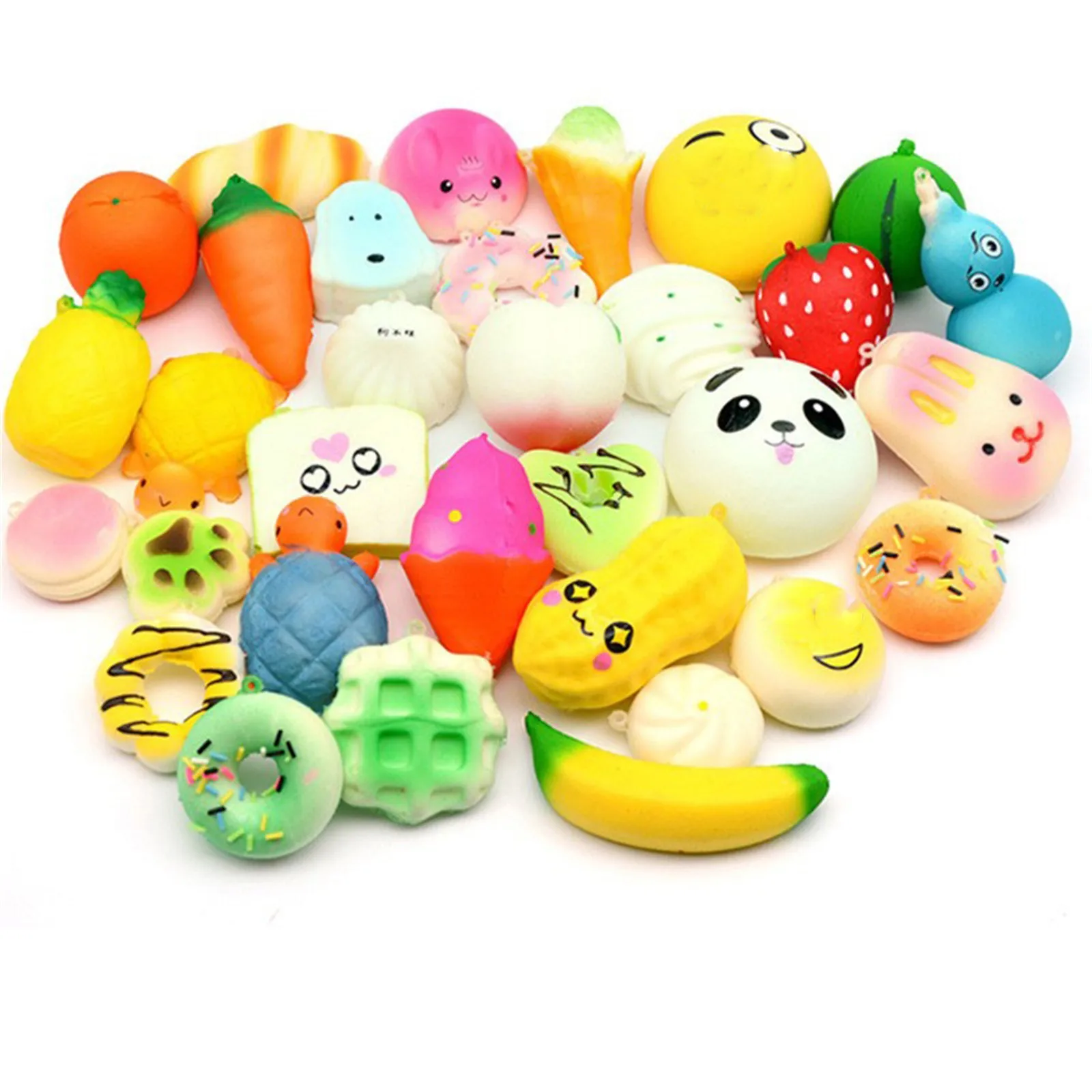 5/10/15pcs Key Banana Cake Toast Squishy Toy Kawaii Toys Squishy Pack Toy Squishies Toy Medium Mini Soft Bread Toys Random