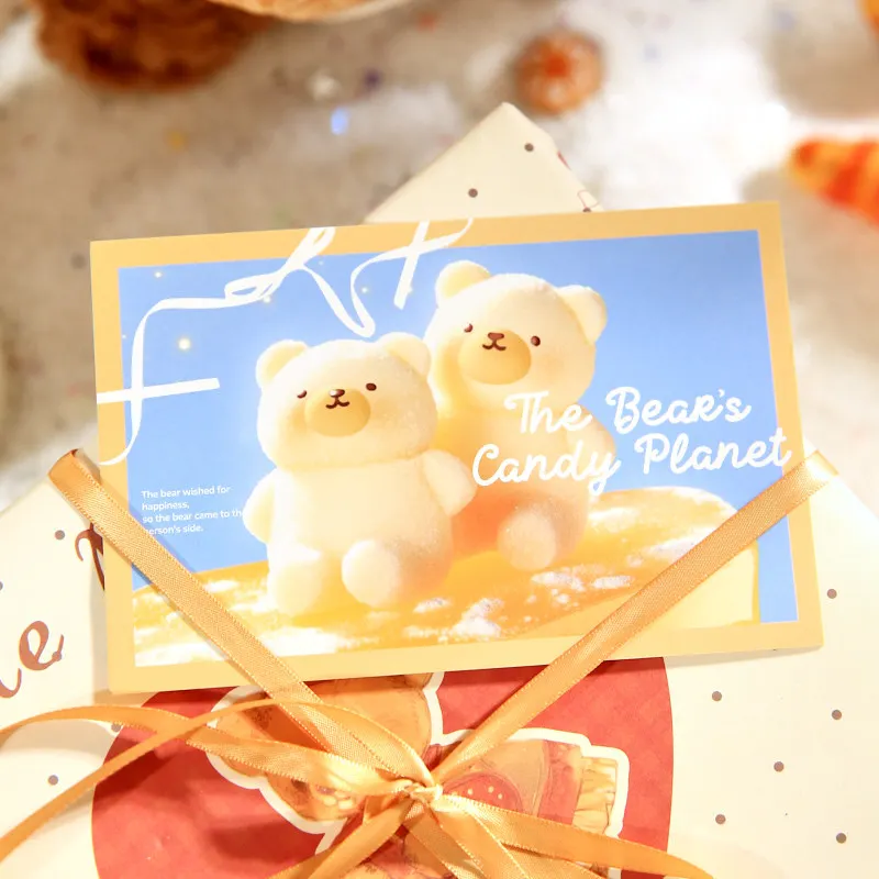 Cute Boxed Postcards Teddy Bear Soft Candy Planet Series Pet Advanced Card Account Decoration Kids Gift School Stationery