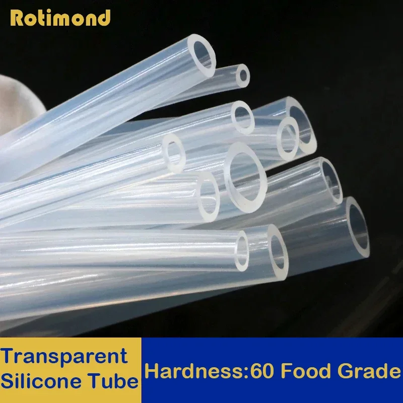 1M 5M 10M Food Grade Silicone Rubber Hose Transparent Flexible Silicone Tube Diameter 2 4 5 6 7 8 9 10 11 12 14 16mm Clear Tube