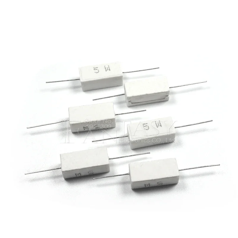 10pcs 5W Cement resistance 0.1 ~ 10k ohm 5% 0.22 0.33 0.5 1 10 100 1K 10K ohm 0.1R 0.22R 0.33R 0.5R 1R 10R 100R