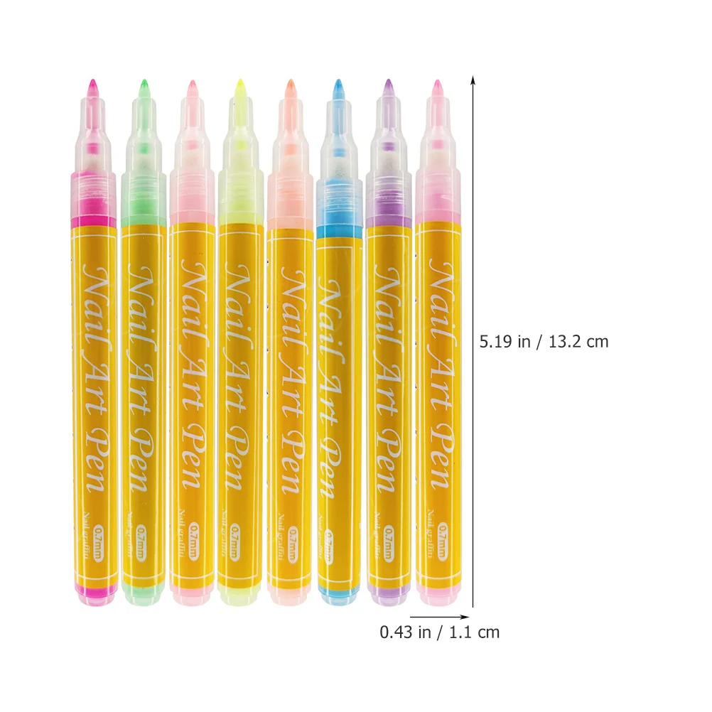 مجموعة أقلام أظافر مكونة من 8 قطع، أقلام رسم جرافيتي لمستلزمات مانيكير احترافية، قلم تحديد للأظافر على الجدران #5