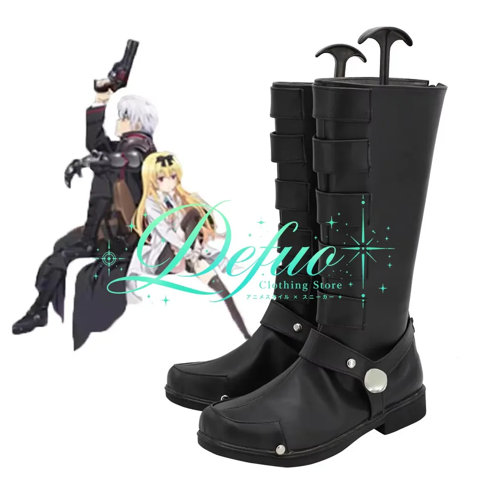 Hajime Nagumo Black Cosplay Boots Custom Made for Halloween Anime Party and Photo Shoot