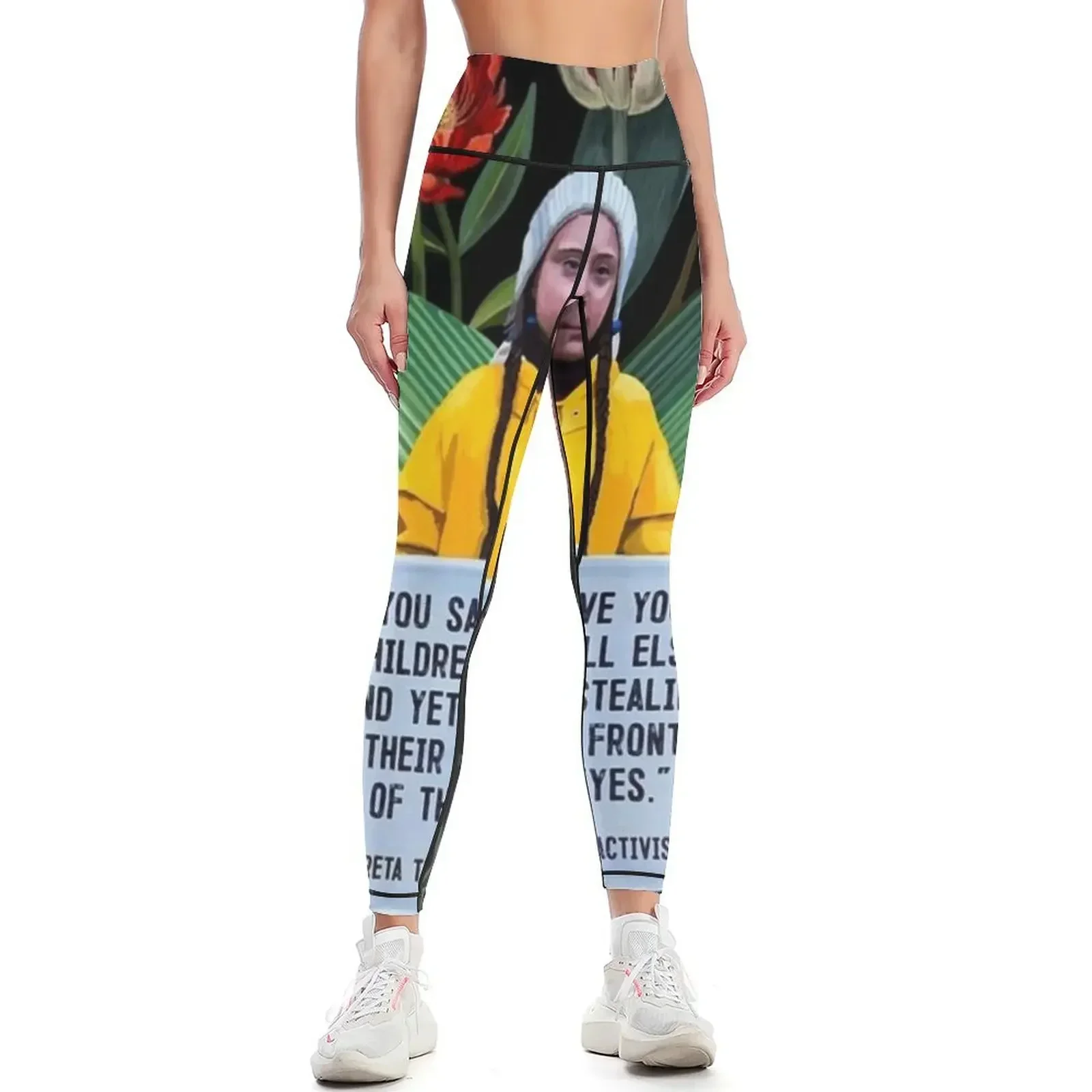

Greta Thunberg Leggings sports woman gym legging gym gym wear gym's clothing Womens Leggings