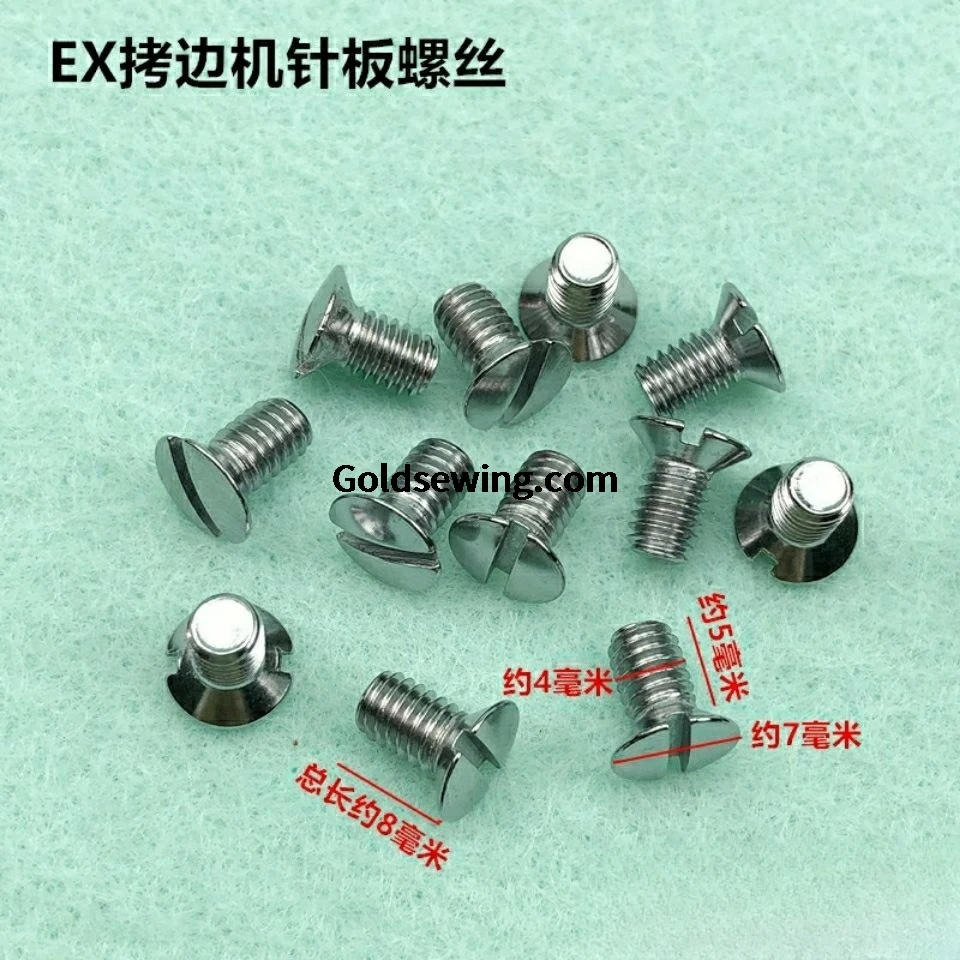 10PCS New Needle Plate Presser Foot Feed Dog Screw 1.5mm Hexagon Socket Screws for Jack Ex 798 C4 E4 Industrial Overlock Sewing