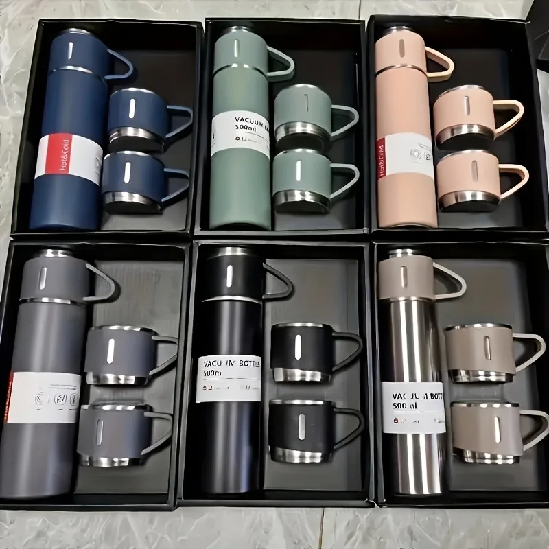 Insulated Bottle Cup Set, Ideal for Hot and Cold Drinks, Ideal for Business and School Business Event Gift