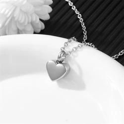 Small Heart Cremation Urn Necklace for Ashes Stainless Steel Memorial Ash Pendant Keepsake Jewelry