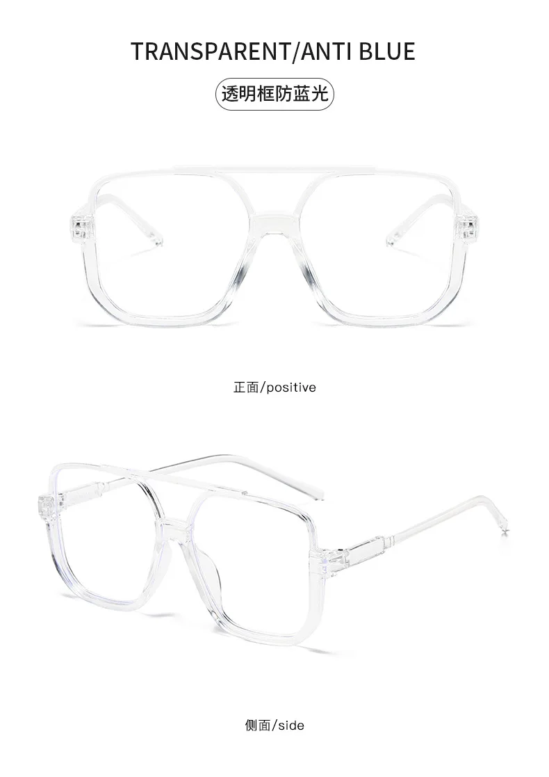 Retro Big Half Frame Damen Quadratische Sonnenbrille Schwarz Rund Coole Herren Sonnenbrille Einteilige Designer Pilot Sonnenbrille für Damen – Detail 24