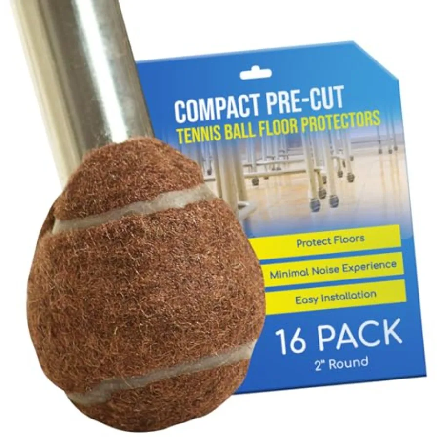 

Small 2 inch PreCut Tennis Ball Glides for Chairs Stools Leg Floor Protector Heavy Duty Long Lasting Felt Pads for Hard Floor S