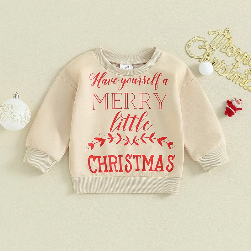 

Infant Xmas Jumper with Festive Message Soft Cotton Blend Toddler Holiday Sweater for Boys and Girls Cozy Round Neck