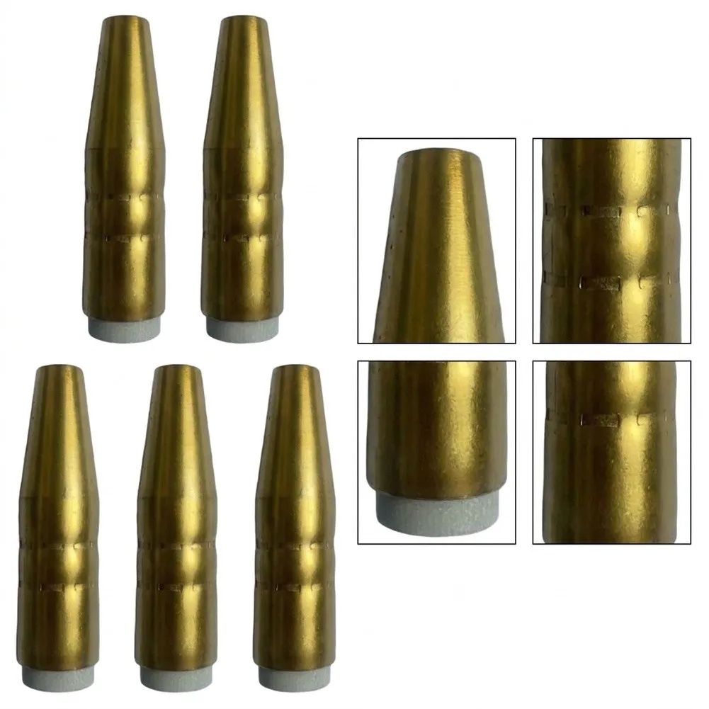 5Piece Brass Gas Nozzle Set 38 Inch for Bernard for qs for mig Welding Gas Includes Models Compatible with 7400 Series