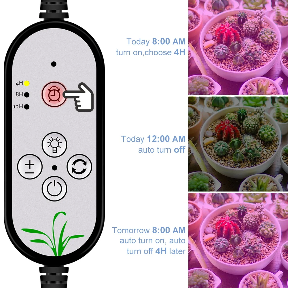 Full Spectrum LED Grow Light USB Plant Fill Lamp 5V Dimmable Timing Auto On/Off Indoor  Seeds Hydroponics Vegs Cultivation Lamps
