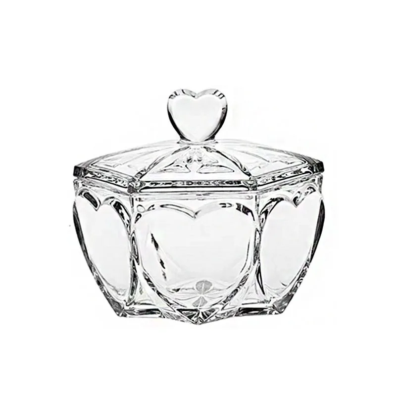 

Real crystal candy jar jewelry storage box heart glass sugar jar storage jar gifts