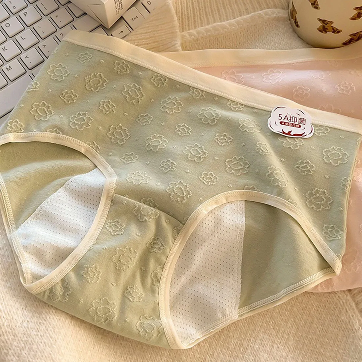 Women'S Menstrual Panties High Waist Cotton Briefs Lingerie Physiological Pants Leak Proof Underwear Ladies Period Panty