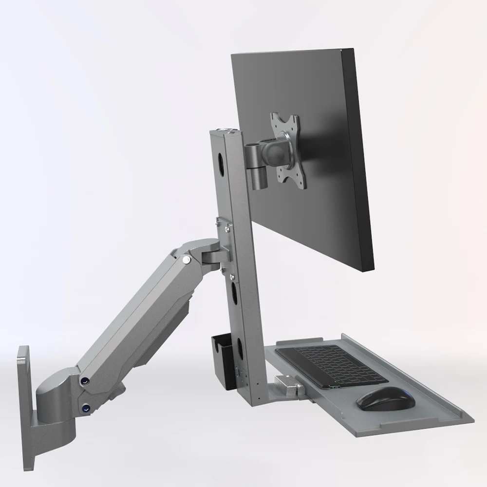 Silver Customized Factory Machine Mounted Easy Swivel  Arm New Wall-Mounted  Mounting Machine Accessory