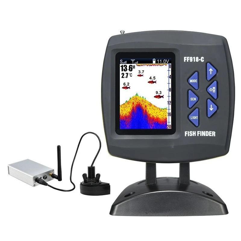 Large screen color screen wireless sonar fish detector 300 meters long-distance detection