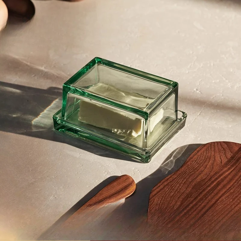 Glass butter box, butter storage box