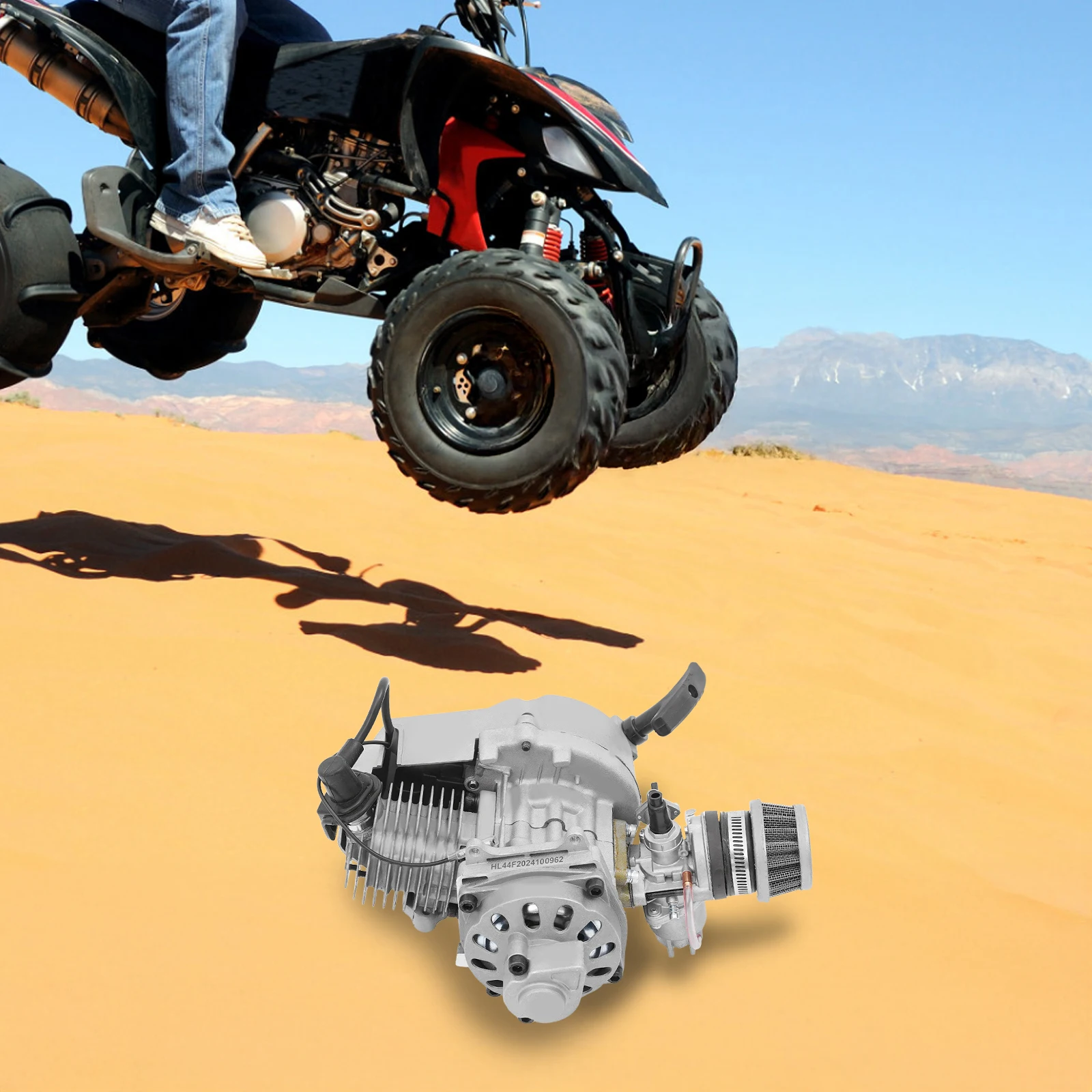 

Комплект 2-тактного двигателя для внедорожного квадроцикла, 49.85CC, 3 л.с., мини-мотор для питбайка, с воздушным охлаждением, одноцилиндровый, с ручным запуском