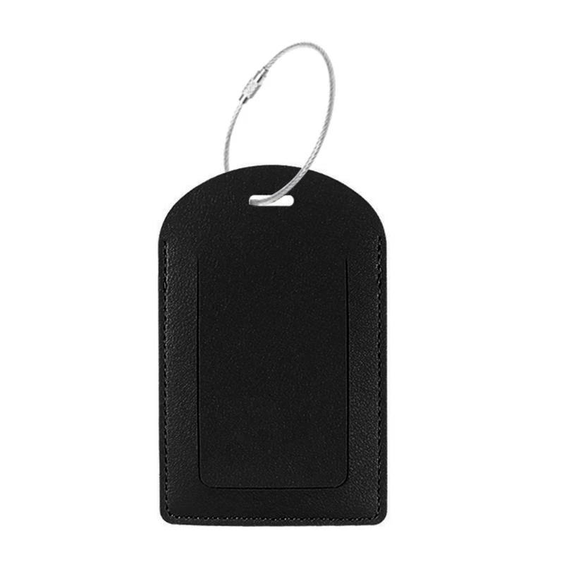 

PU Leather Luggage Bag Tag Portable Travel Trip Accessory Baggage Tags Label