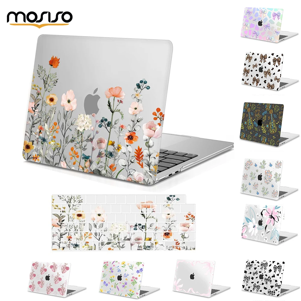 

Чехол для ноутбука MOSISO с цветочным узором для Macbook Air 13 A2681 A1932 Pro 16 A2485 Pro 14 Ari 15, индивидуальный чехол с изображением DIY, твердый чехол