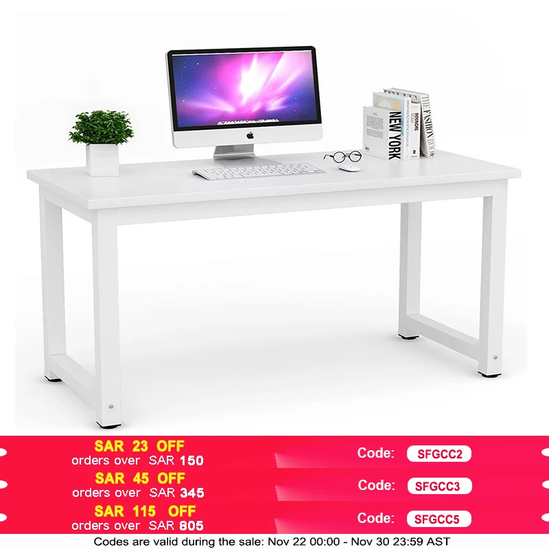 Home Office Computer Desk 120X60CM Large Office Desk Computer Table with Modern Simple Style Table Sturdy Writing Desk