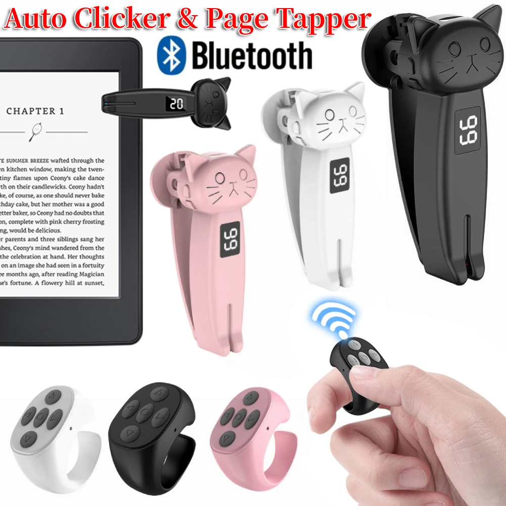 Auto Clicker Automatic Phone Screen Tapper Page Turner for Kindle Paperwhite Simulated Finger Clicking Bluetooth Remote Control