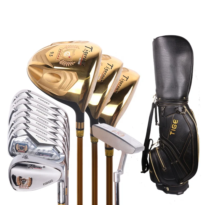 High Quality OEM Golf Club Set Super Luxury Golden Color Men Golf Clubs Complete Set Custom Logo Golf Set Clubs