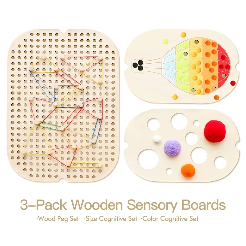 لوحة طاولة مونتيسوري الحسية الخشبية للأطفال، لعبة فرز الكرة الملونة، لعبة تعلم المبكر للأطفال، هدية تدريب المهارات الحركية الدقيقة