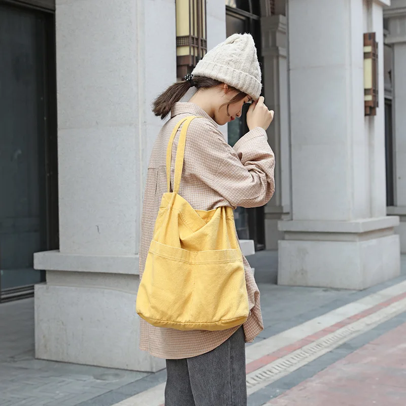 

2025 Washed Canvas Crossbody Bag, Korean Dongdaemun Style Shoulder Tote, Casual Student Slouchy Purse
