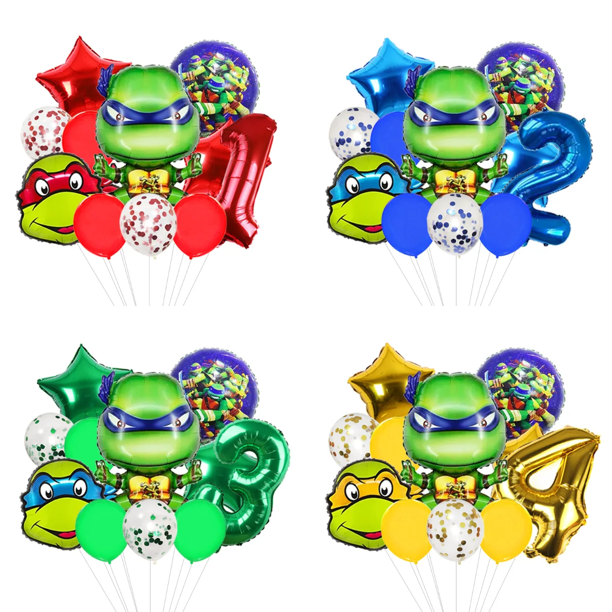Round Ninja Turtles Cartoon Printing Balloon Helium Inflatable Globos for Baby Shower Boys Birthday Party Atmosphere Decorations