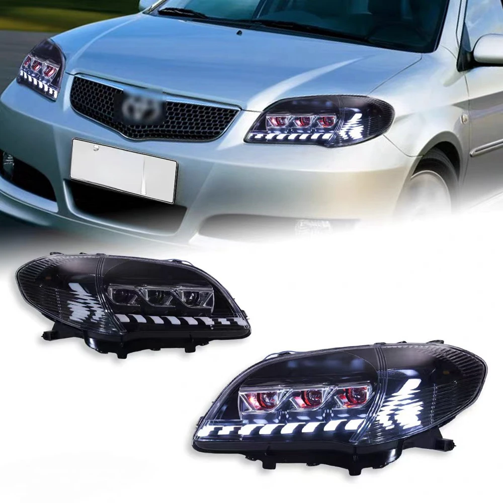 

Фара для Toyota Vios 2005-2007: Обновленная, модифицированная, с новыми динамическими ДХО и светодиодными поворотниками. Автоаксессуары.
