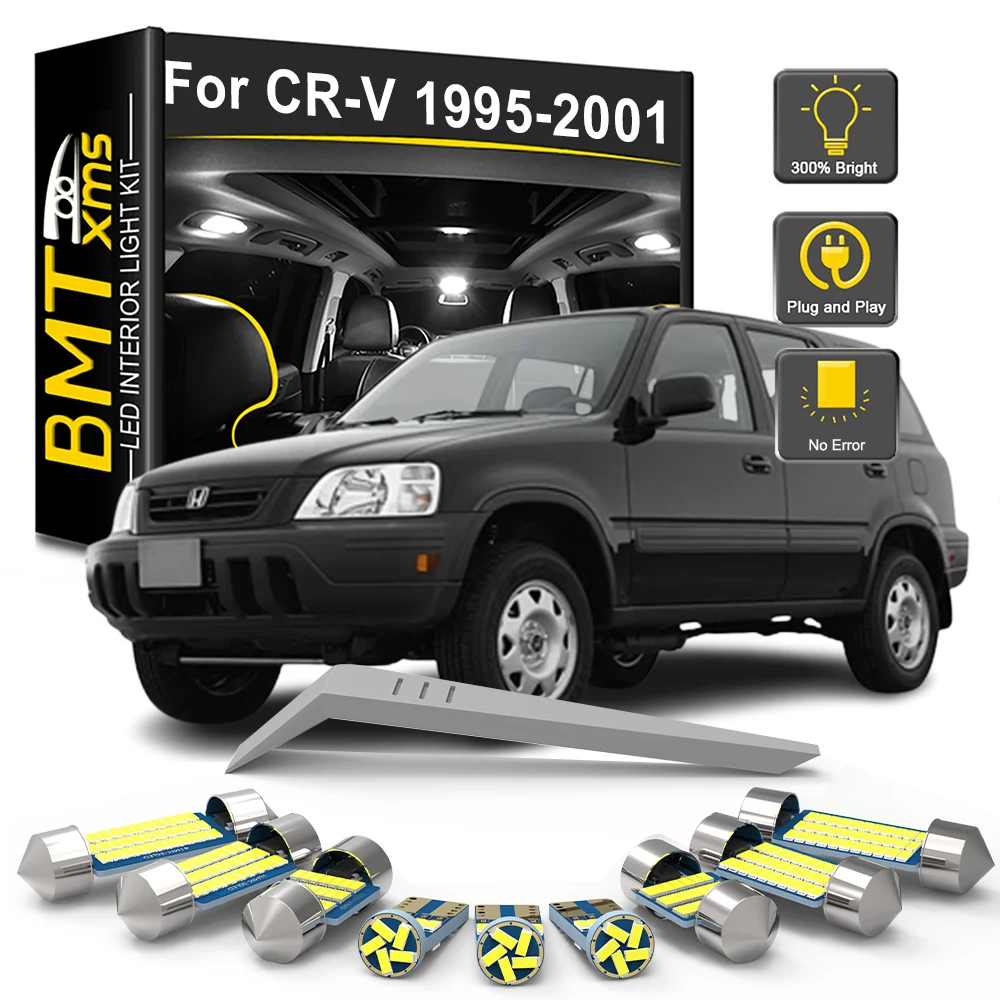 BMTxms 8Pcs LED Interior Light Bulb Kit For Honda CR-V CRV MK1 I 1995 1996 1997 1998 1999 2000 2001 Car Reading Dome Lamp Canbus