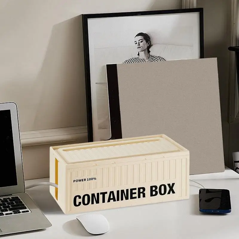 

Cable Management Box Management Cord Storage Box Large Container Shape Cable Organizer Dustproof Desk Organizer With Lid Heat