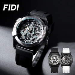 FIDI Men's Watch - Luxury Hollow Design, Fully Automatic Mechanical, Waterproof Silicone Strap, Casual & Stylish Durable FD114