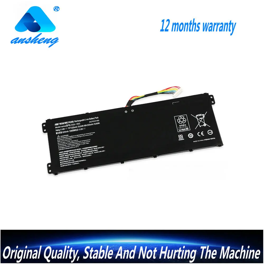 

NEW SQU-1602 916Q2271H Laptop Battery For HASEE X5-CP5D1 CP5E1 CP5S1 CP7D1 CP7S1 Series 11.46V 3320mAh 38.04Wh