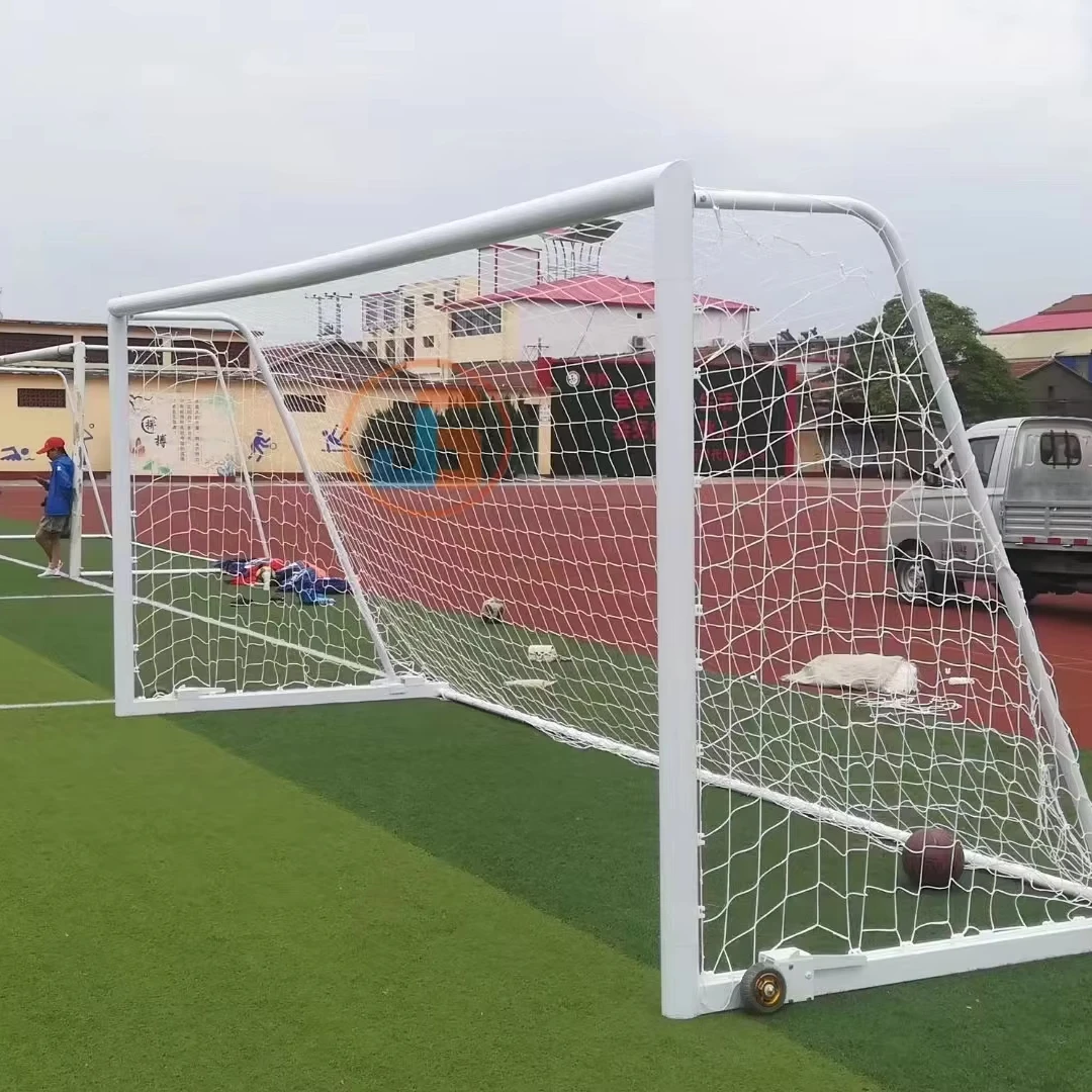 Bewegliches 24 * 8 Fuß professionelles Fußballtor in voller Größe aus Aluminium, tragbares Fußballtor