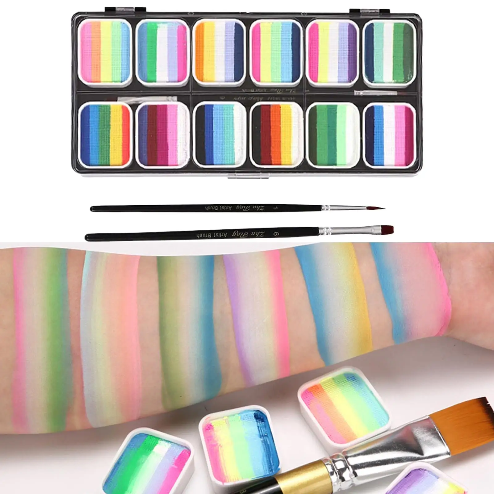 Face Body Paint Set, Makeup Water Based Paints Makeup Pigment Palette for Stage